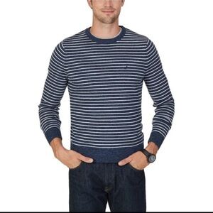Nautica Snow‎ Cotton Navy Striped Sweater sz XXL Mens NEW